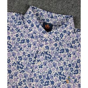 Donald Ross Sport Golf Polo Shirt Mens Medium Purple Floral AOP w/Logo